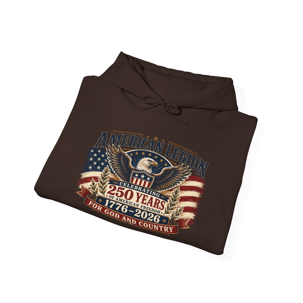 American Legion 250 Years Hoodie — "For God and Country" Patriotic Veteran Sweatshirt