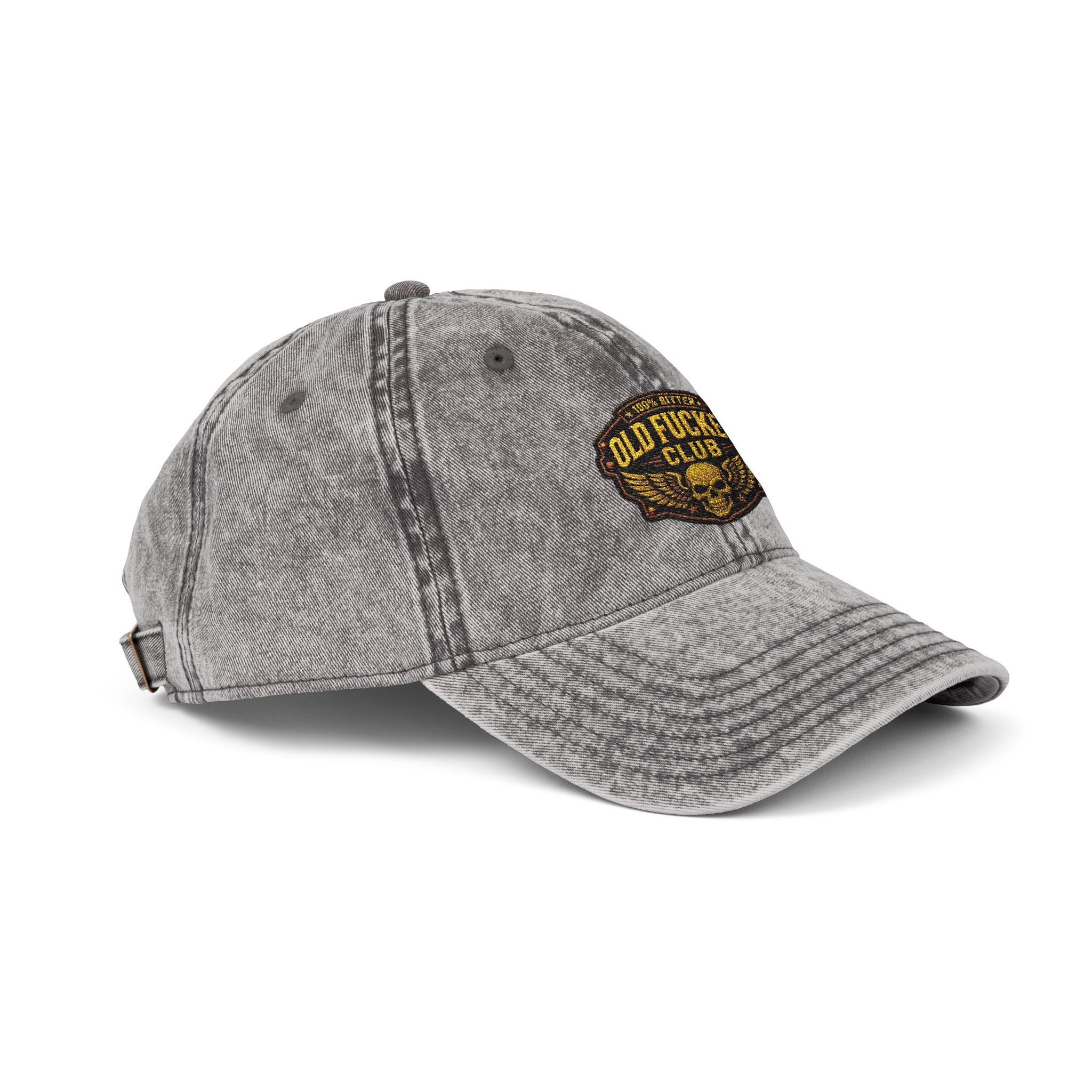 Vintage Embroidered Cap — "Old *uckers Club" Distressed Baseball Hat